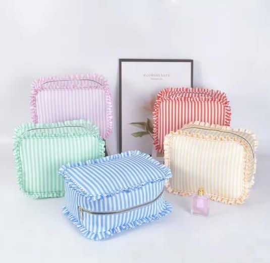 Pin-Striped Accessory Bags