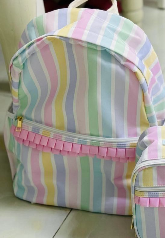 Pastel striped backpack